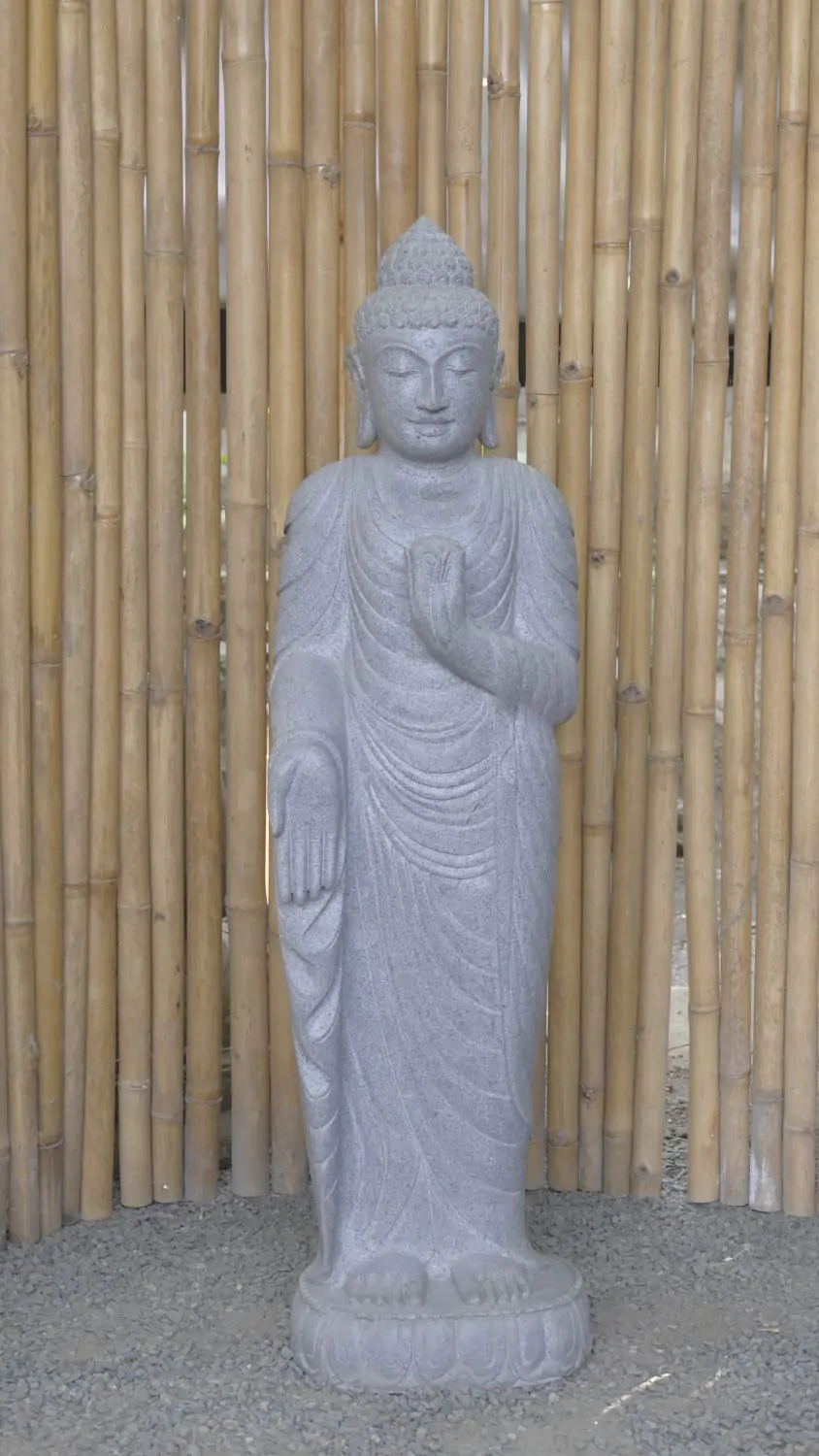  Product image 1 of the product “Standing Buddha with Lotus Flower, ca. 120 cm H ”